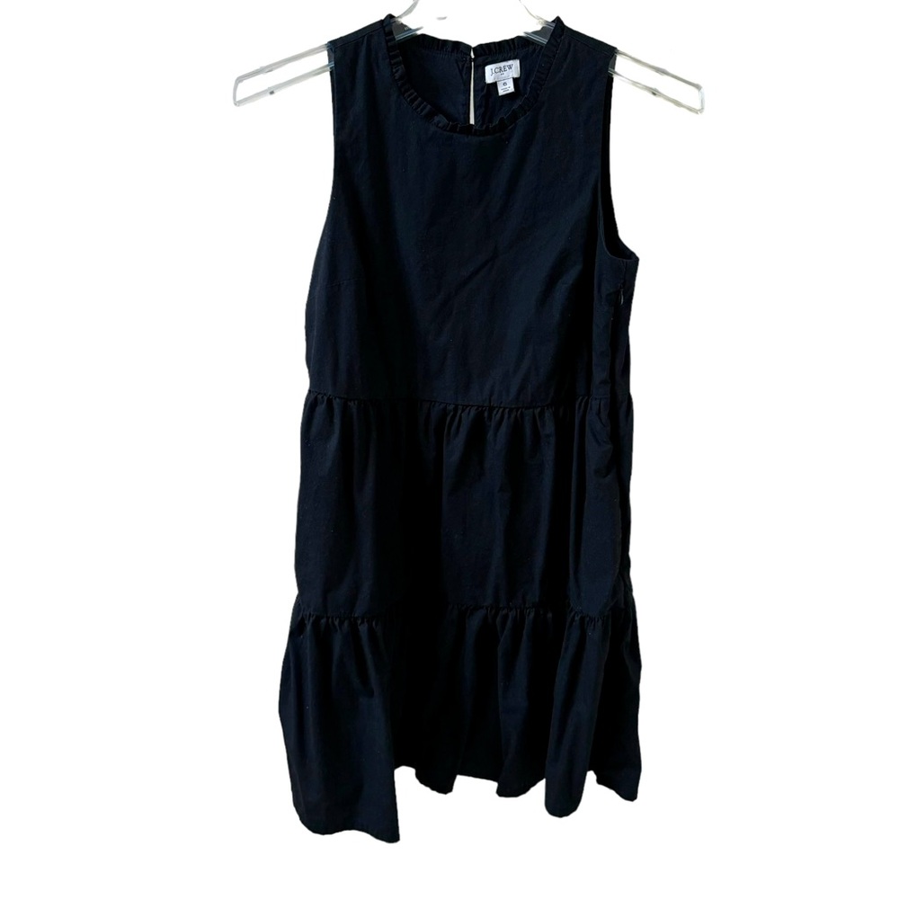 J. Crew Black Sleeveless Tiered Midi Dress with Pockets NWOT Size 6